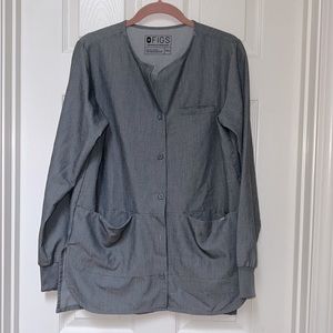 FIGS SCRUBS long sleeve button up lab coat